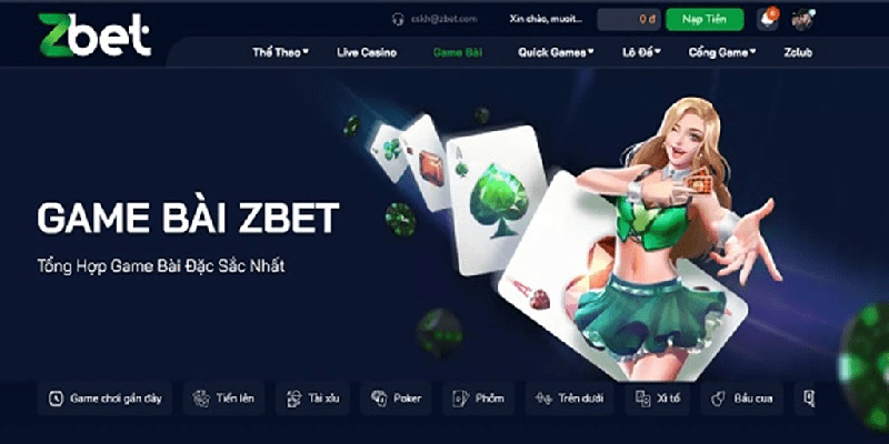 Kho game bài tại zbet hấp dẫn cùng ưu điểm nổi bật