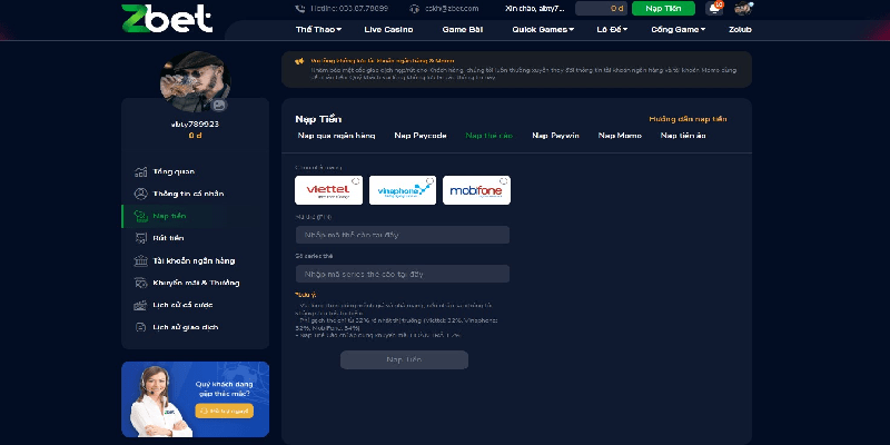 Các hình thức nạp tiền zbet phổ biến và lưu ý quan trọng
